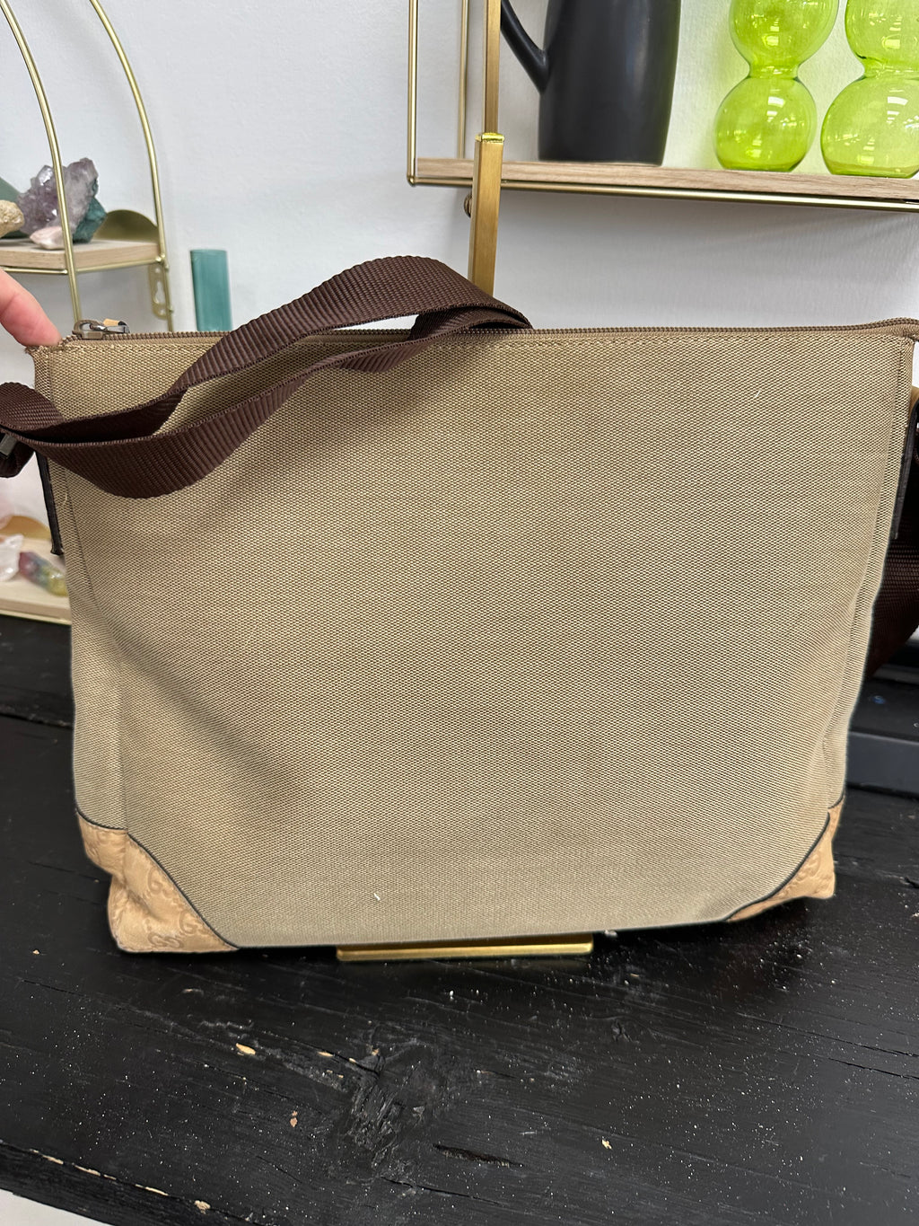 Gucci Canvas and Leather Crossbody Bag